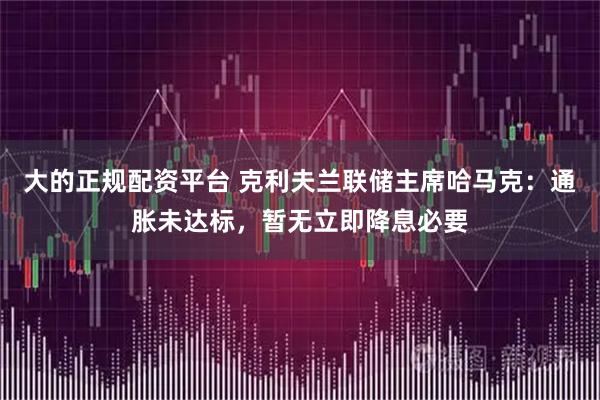 大的正规配资平台 克利夫兰联储主席哈马克：通胀未达标，暂无立即降息必要